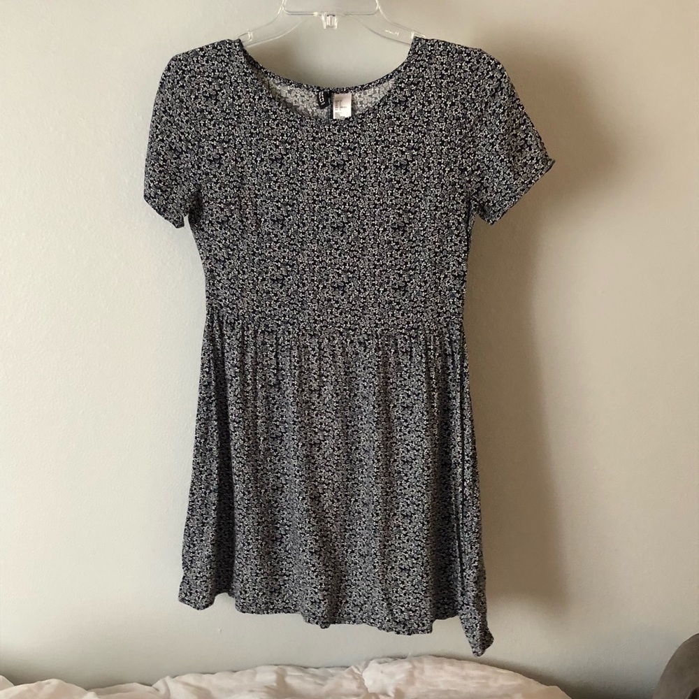 black and white floral dress